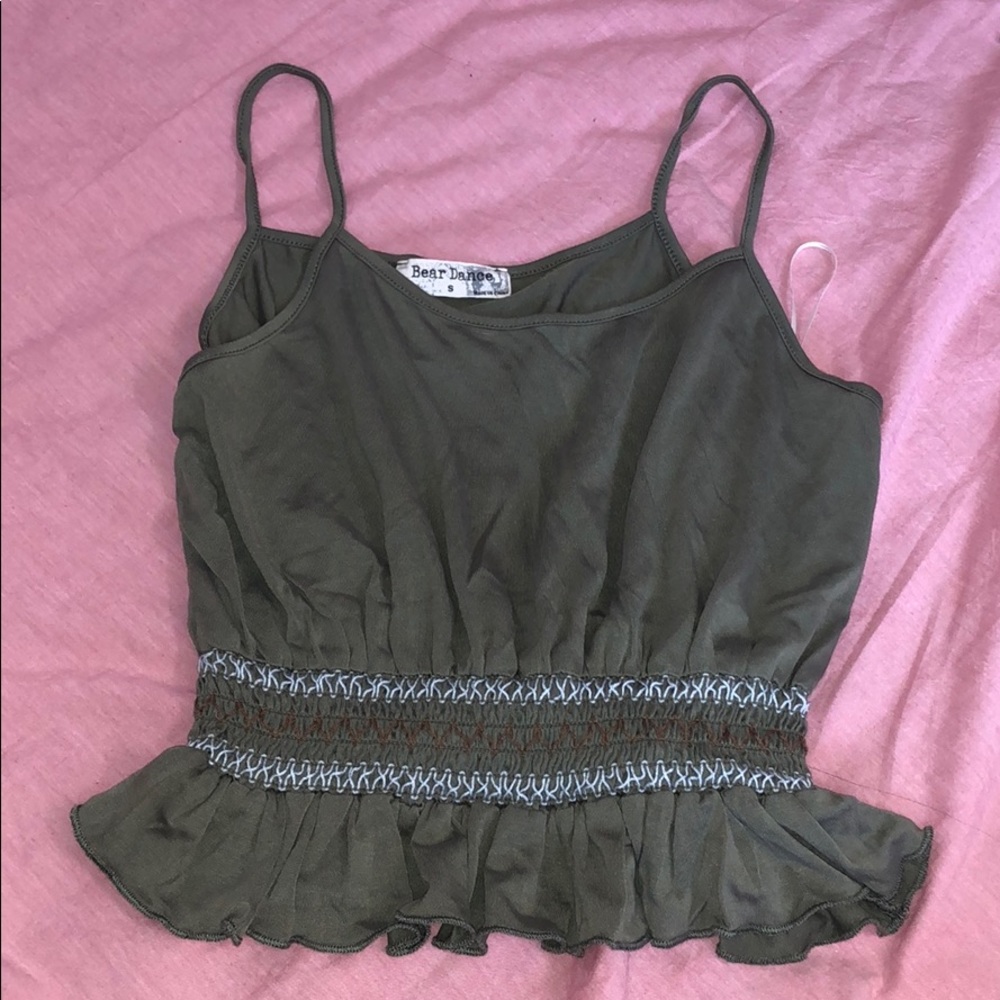 Super soft adorable army green tank top